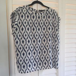 Navy ikat blouse